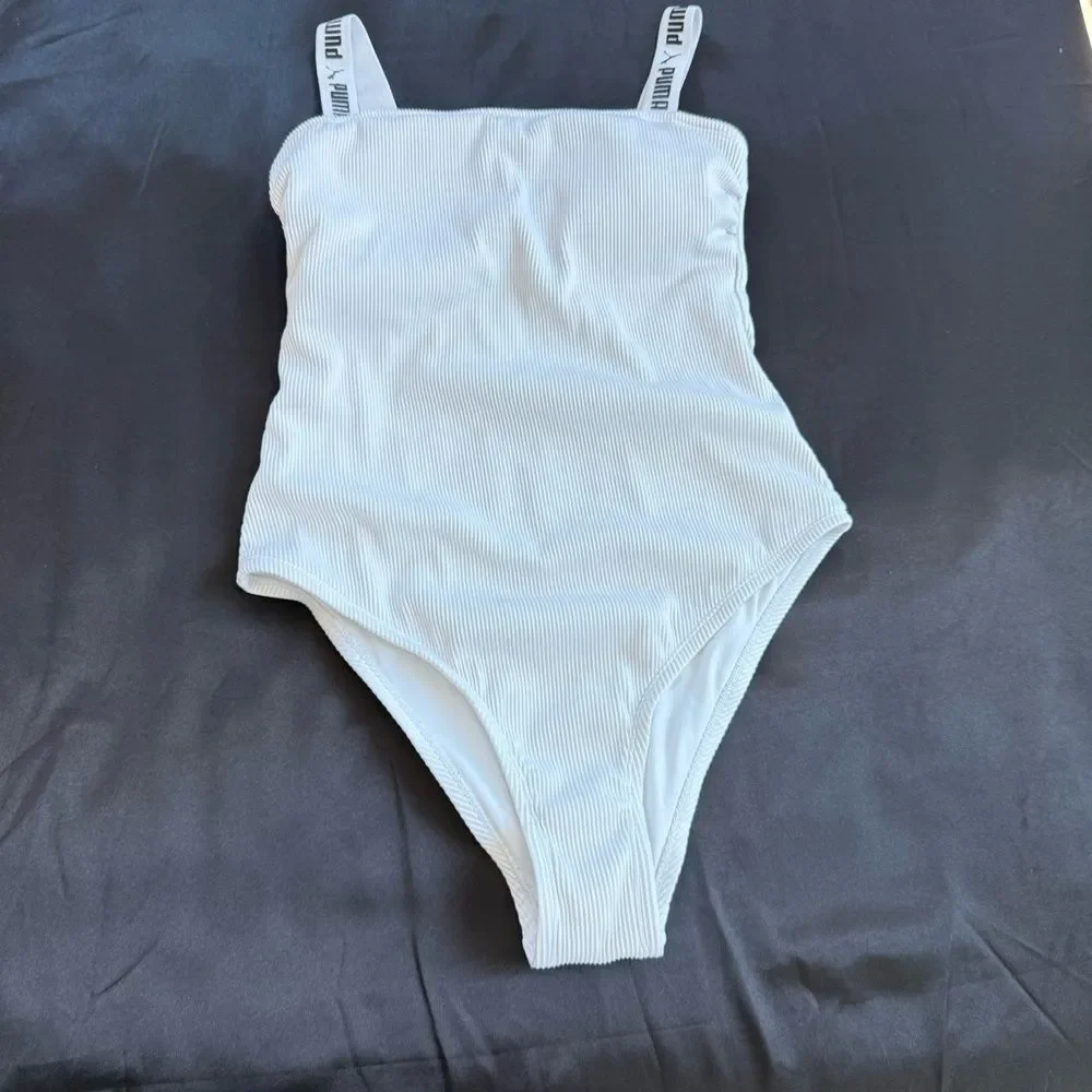 Puma Women's Swimsuit One Piece Off‎ White Size Large Ivory